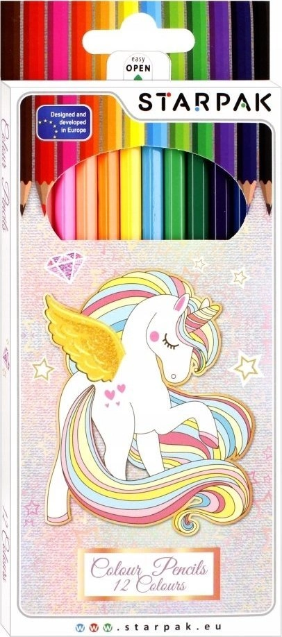 Pencil crayons 12 colors Unicorn ET837902/ALL