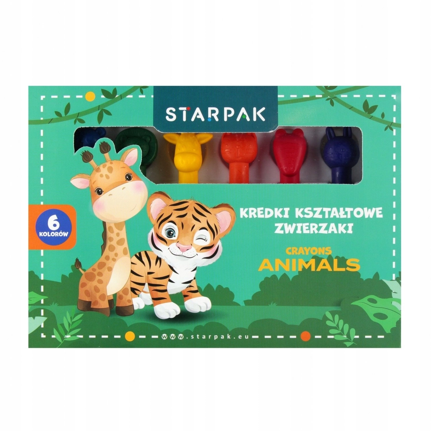 Starpak crayons WAX 6 COLORS ANIMAL