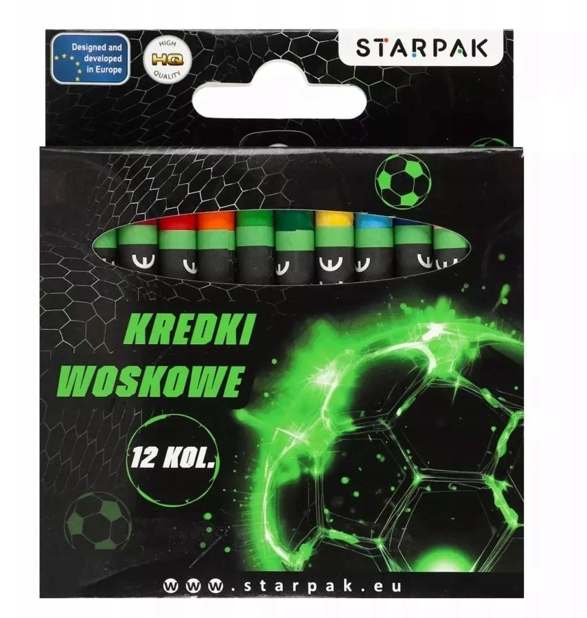Starpak WAX PENCIL 12 COL FOOTBALL1