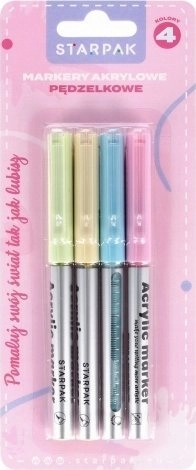 Starpak MARKER AKRYL PEDZEL 4KOL PASTEL