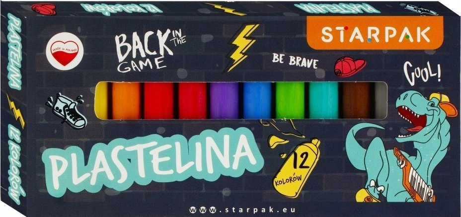 Starpak PLASTELINA 12KOL DINO SKATE STK
