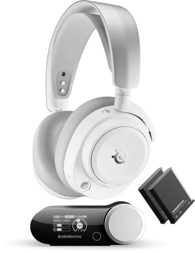 Steelseries Arctis Nova Pro Omni spēļu austiņas, baltas