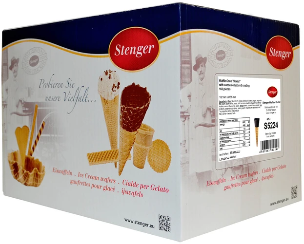 Waffle cones STENGER  with cocoa glaze