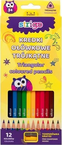 Triangular pencil crayons 12 colors STRIGO