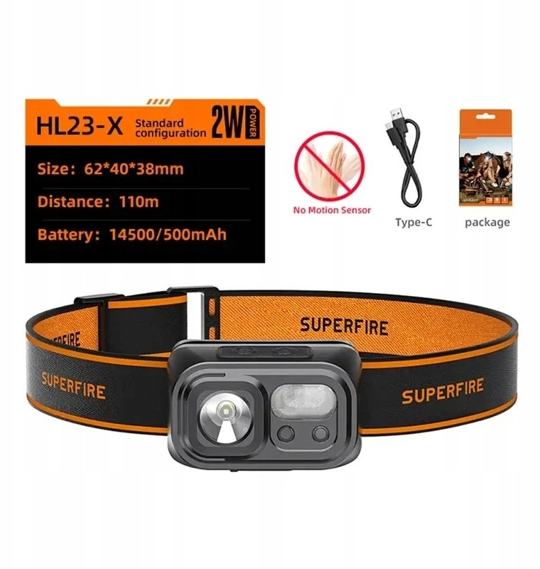Superfire HL23-X headlamp 082251 56462-0 HL23-X