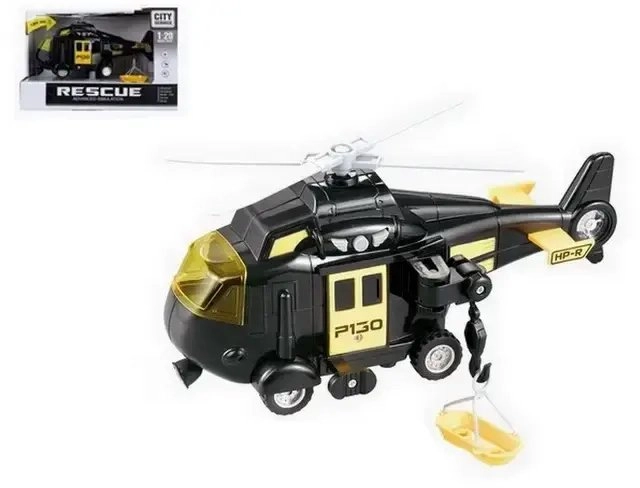 Rescue helicopter with light and sound