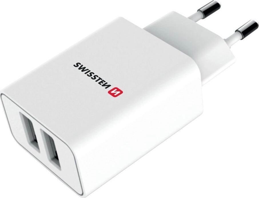 Swissten charger 2x USB-A 3 A