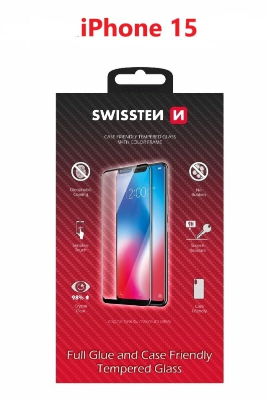 Swissten Hardened glass with black edges