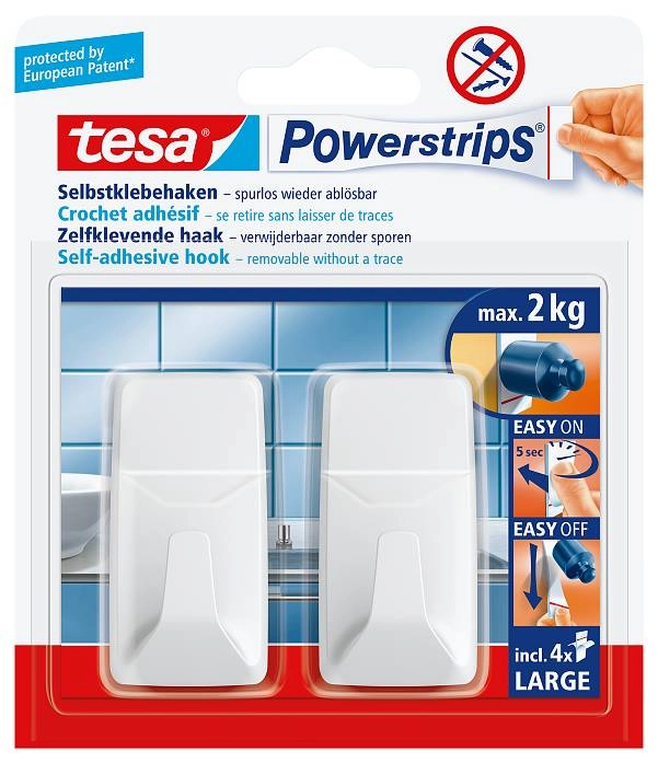 TESA Powerstrips Indoor Towel hook White