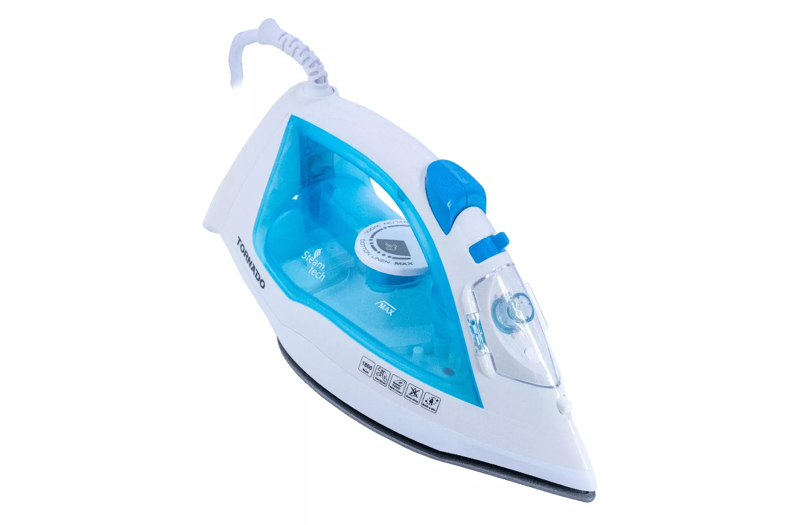 TORNADO Steam Iron 1800 Watt Teflone