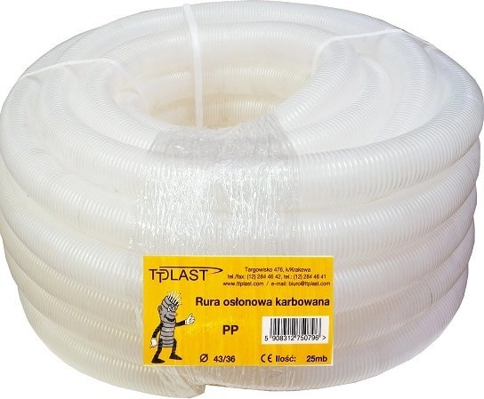 TT Plast Rura karbowana przezroczysta 43mm