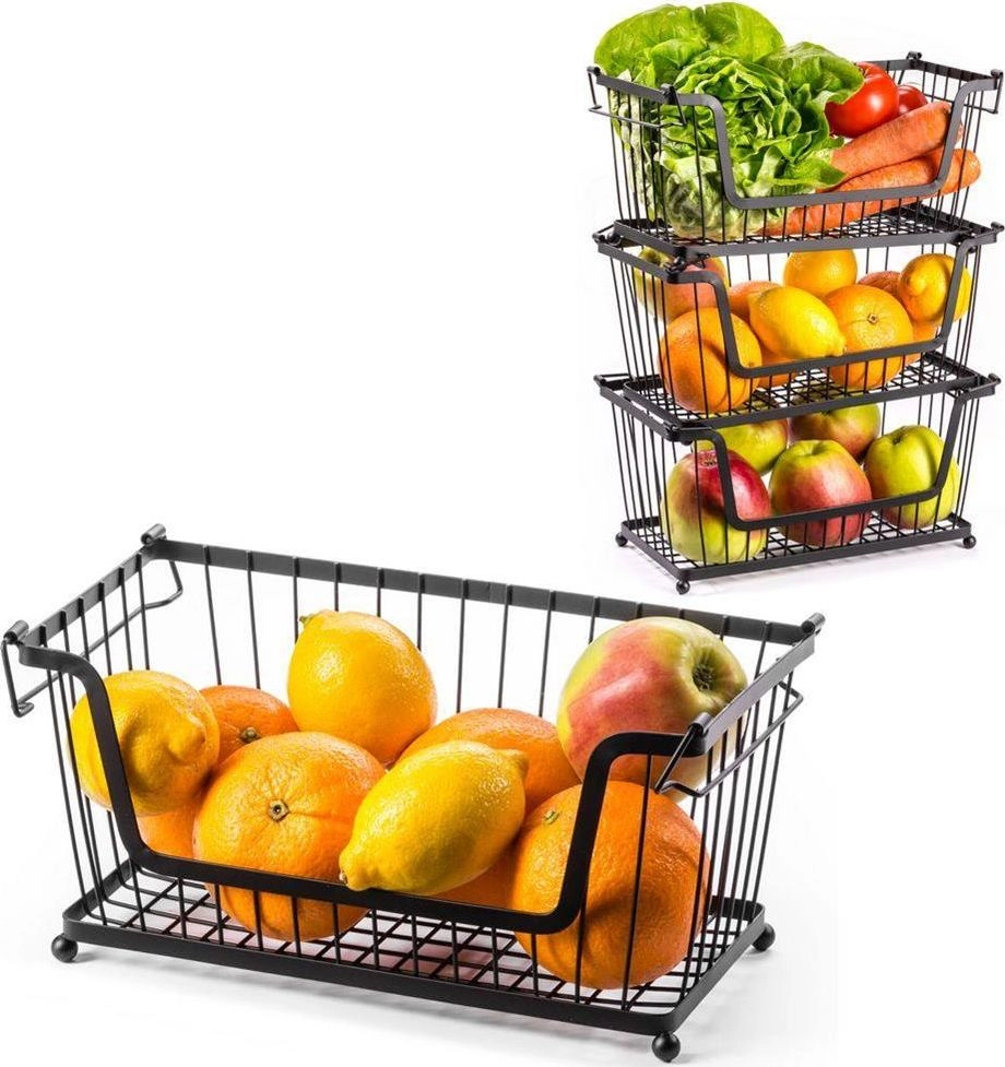 Tadar Black metal basket for FRUIT