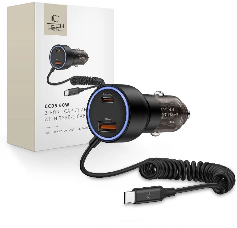 TECH-PROTECT CC05 2-PORT CAR CHARGER PD60W
