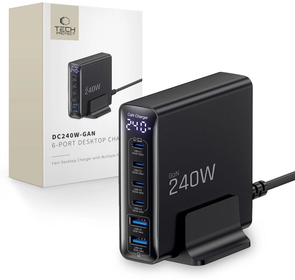 Tech-Protect DC240W-GaN charging station 6 ports