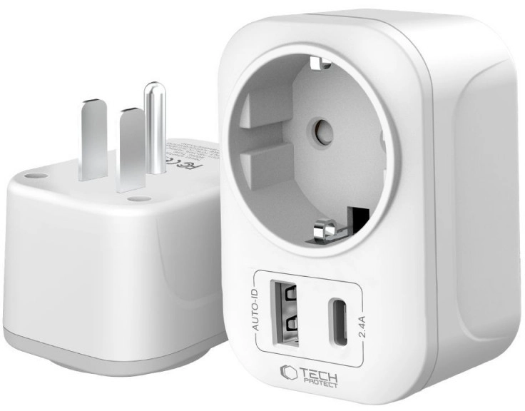 TECH-PROTECT TA100 TRAVEL ADAPTER US TO