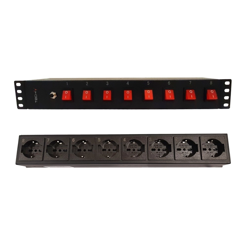 Techly 8 ways 19" Rack Power