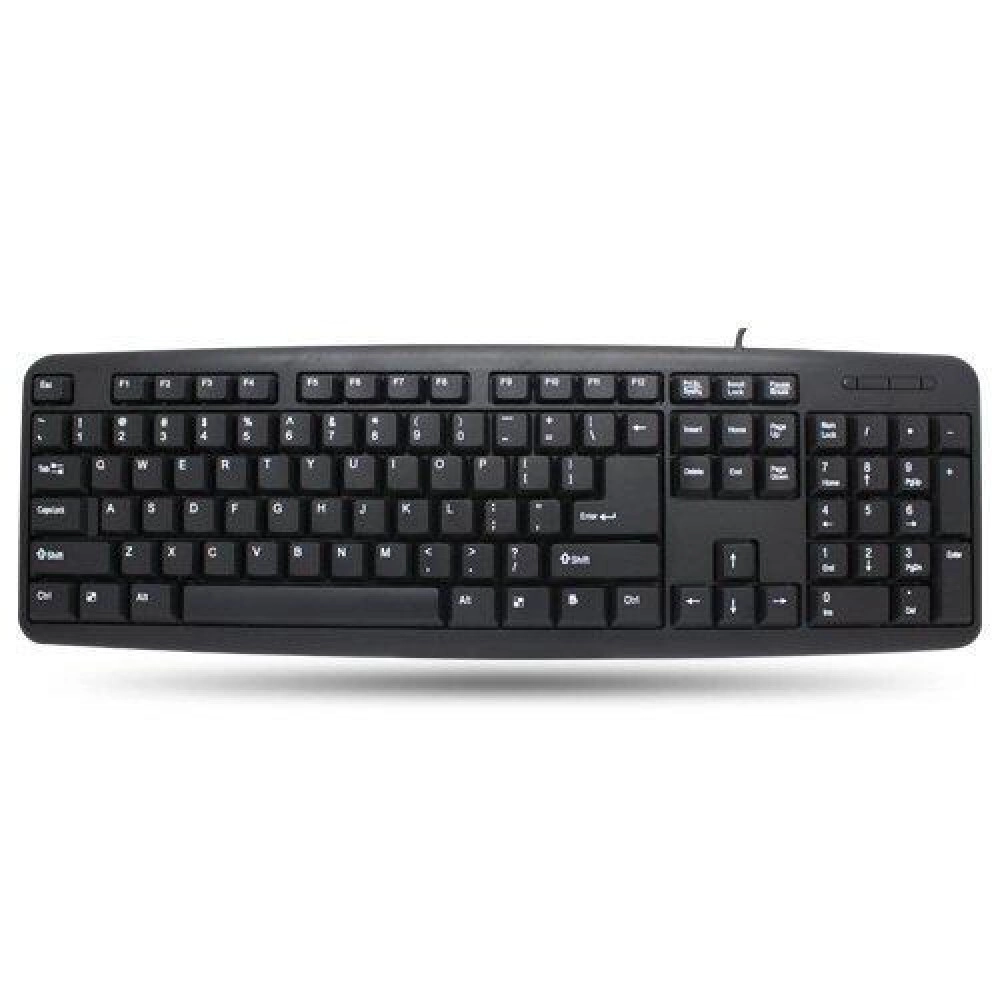 Techly USB tastatūra 104 taustiņi American Layout Black IDATA 955-UBK-AM