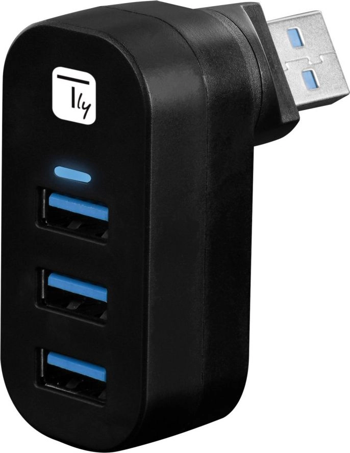 Techly 180° rotating hub 3*USB 3