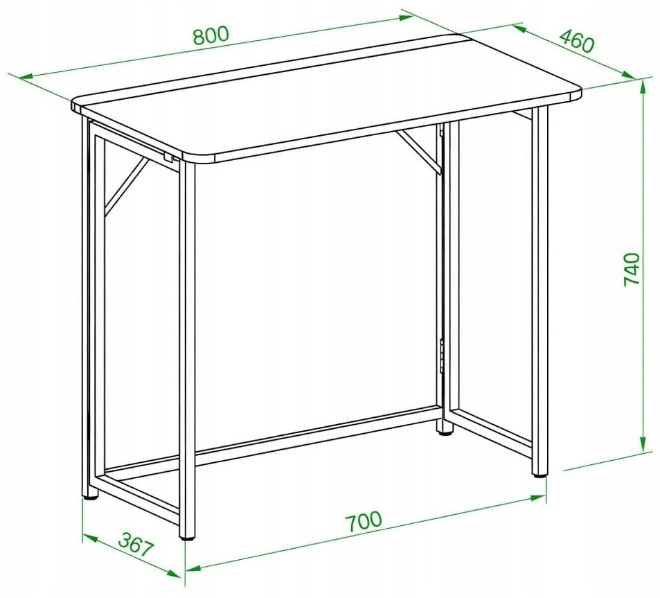 Techly desk. Computer desk 80x46cm foldable