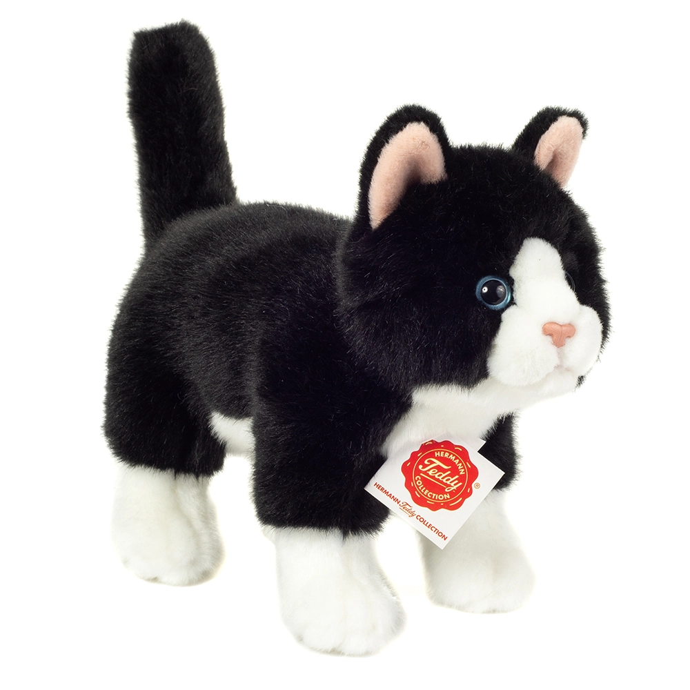 Teddy Hermann - Standing Cat black-white