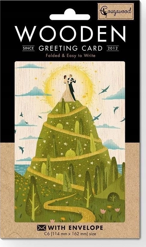 Wooden card C6 + envelope Wedding