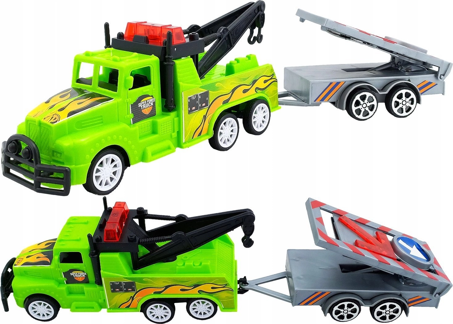 Car tow truck glowing with a