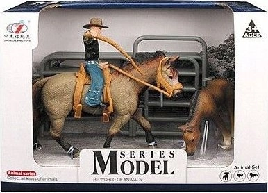 Stud farm 2 horses rider and