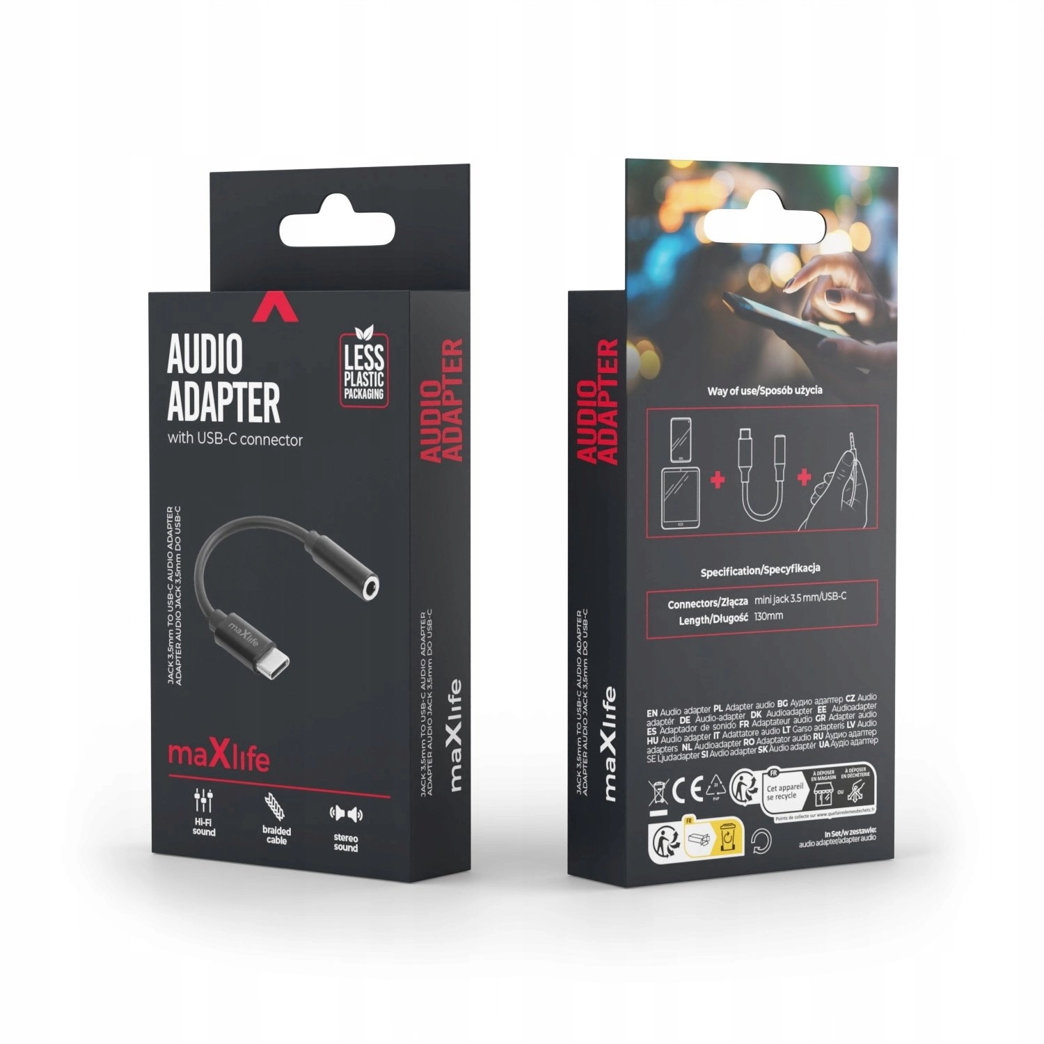 TelForceOne Maxlife audio adapter MXJC-02 3