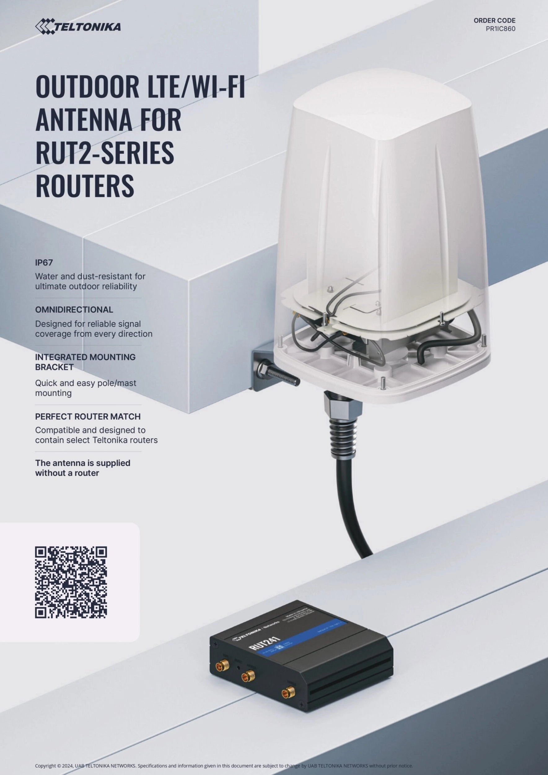 Teltonika PR1IC860 network antenna Omni-directional antenna