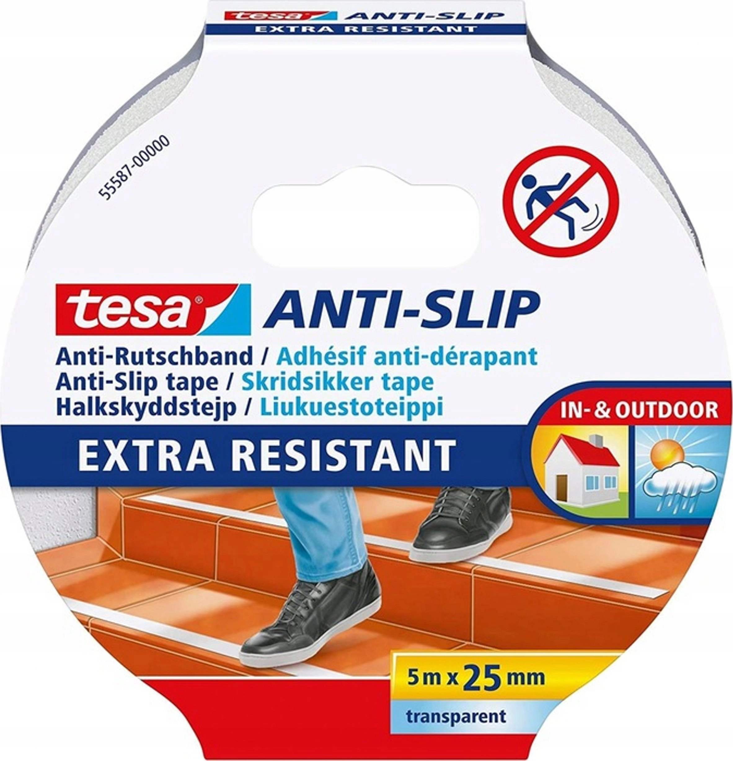 Tesa anti-slip tape fluorescent 5m 25mm