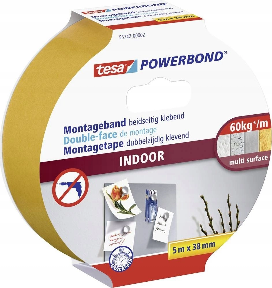 Tesa Powerbond Montageband Indoor 5m 38mm