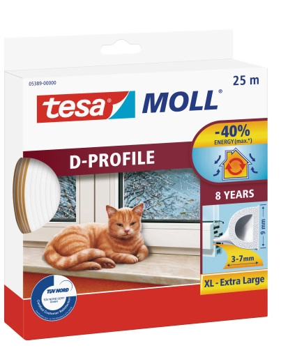 Tesa Rubber seal 9mm D profile