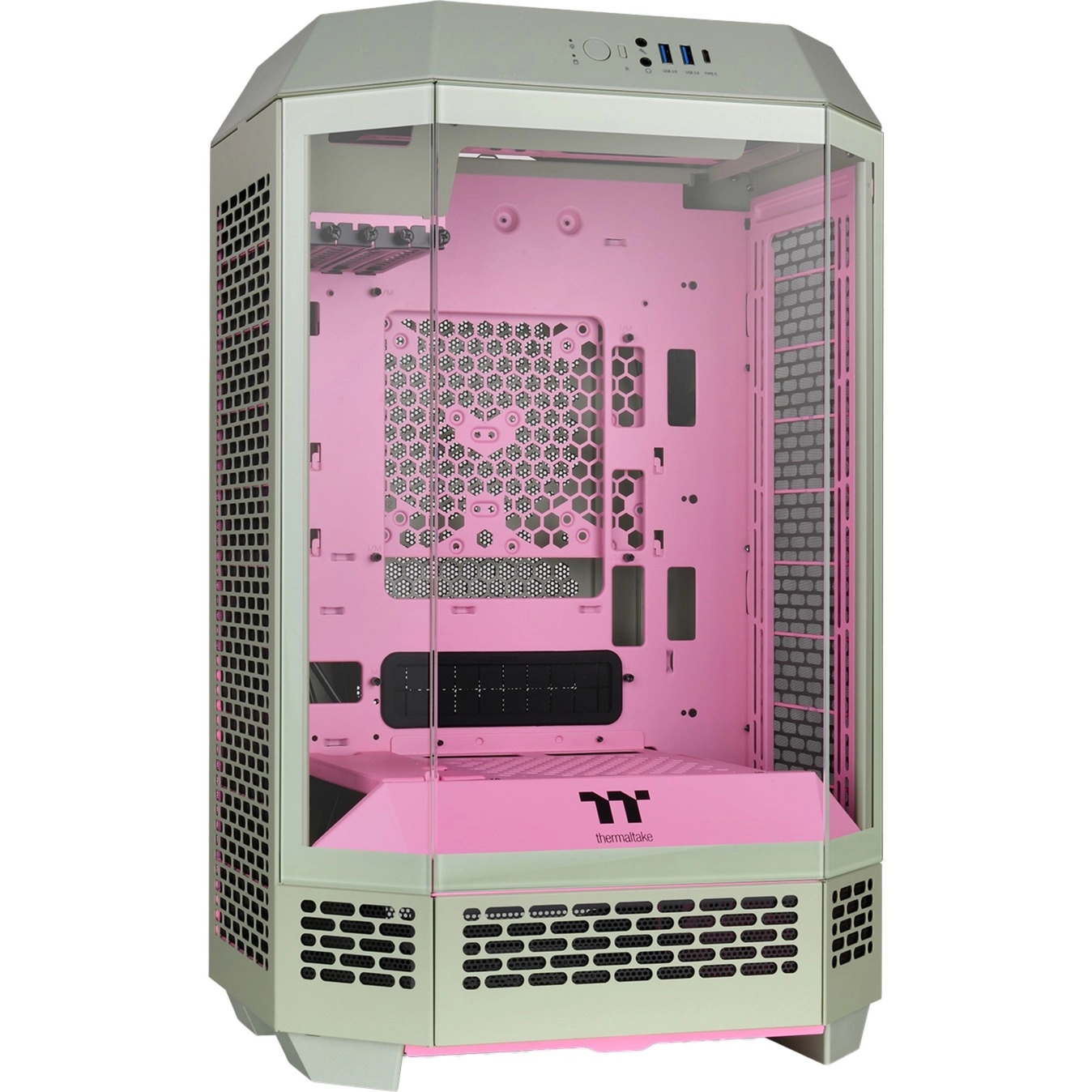 Thermaltake The Tower 300 case green-pink