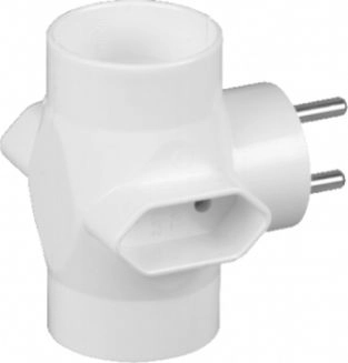 Timex Plug-in splitter 2x2P +2xEuro white