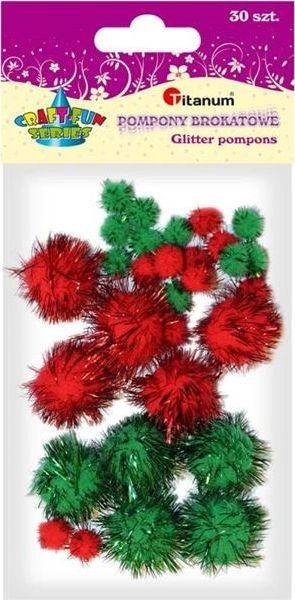 Titanum Glitter pompoms  30 pcs  MIX