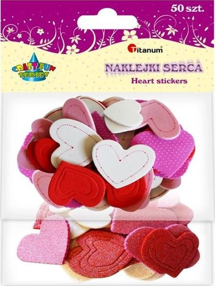 Titanum Heart foam stickers  mix of