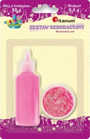 Titanum Klej z brokatem neonowy różowy
