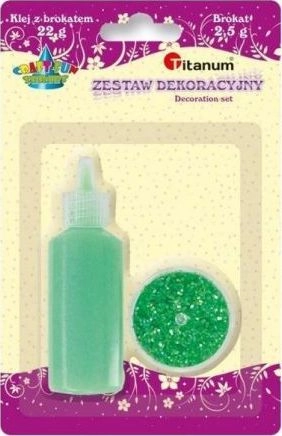 Titanum Klej z brokatem neonowy zielony