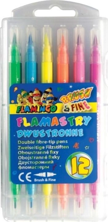 Flamingo markers double-sided washable 12 colors