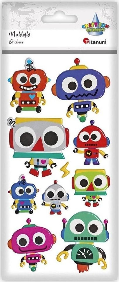 Titanum Naklejki wypukłe miękkie roboty mix