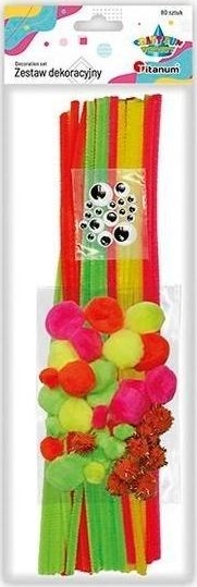 Set of wires  pompoms  neon eyes