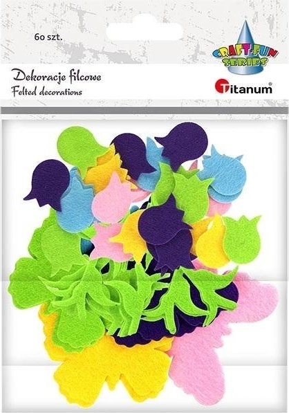Felt tulips and butterflies 60 pcs