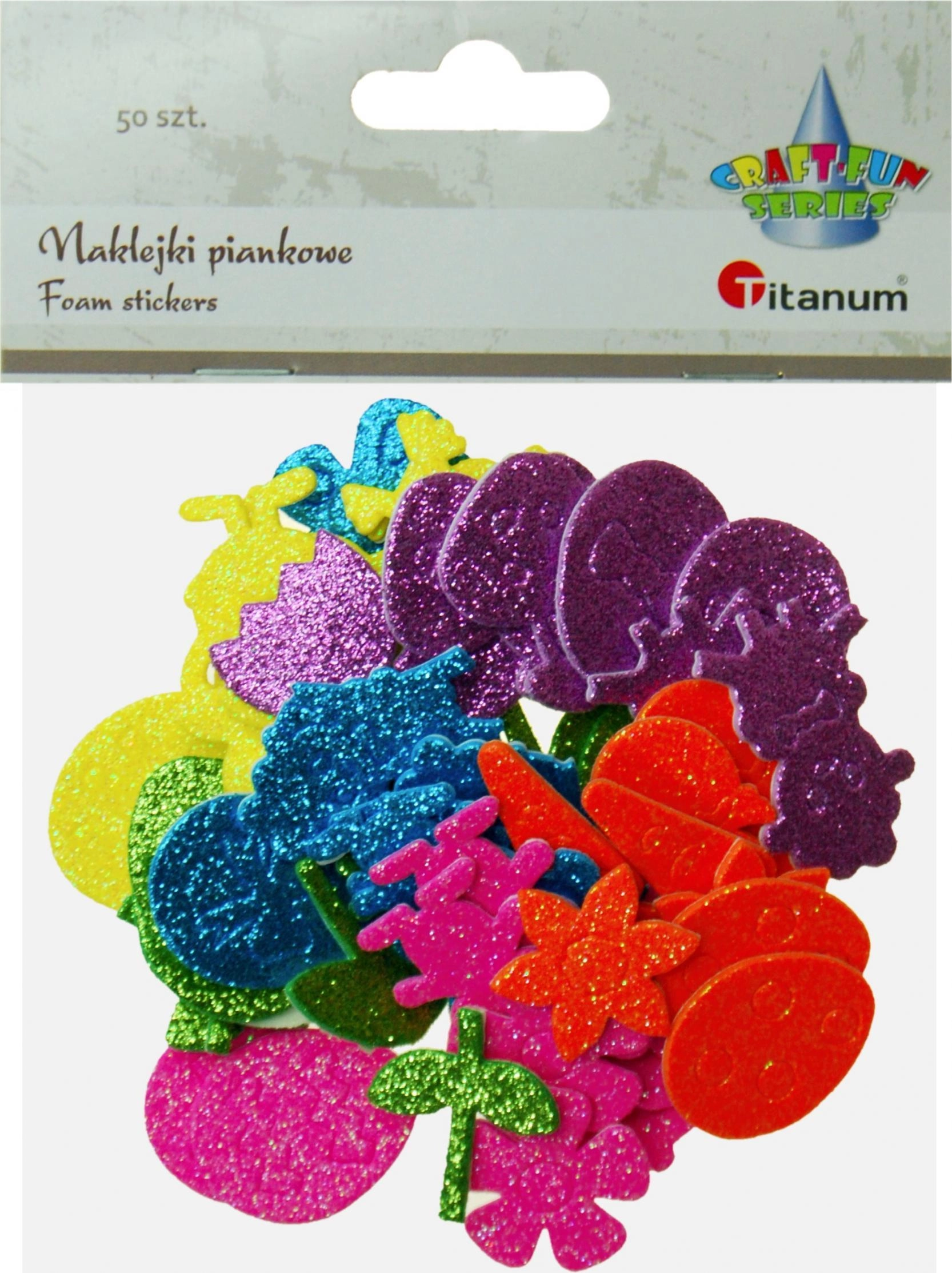 Mix of glitter foam stickers 50