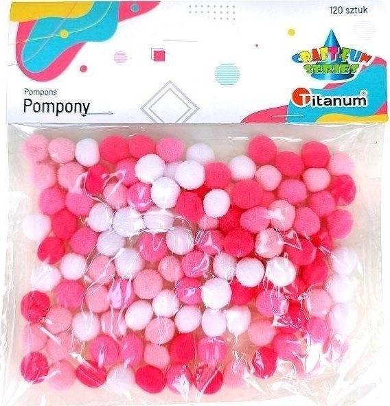 Titanum Pompony poliestrowe 10mm mix 120szt