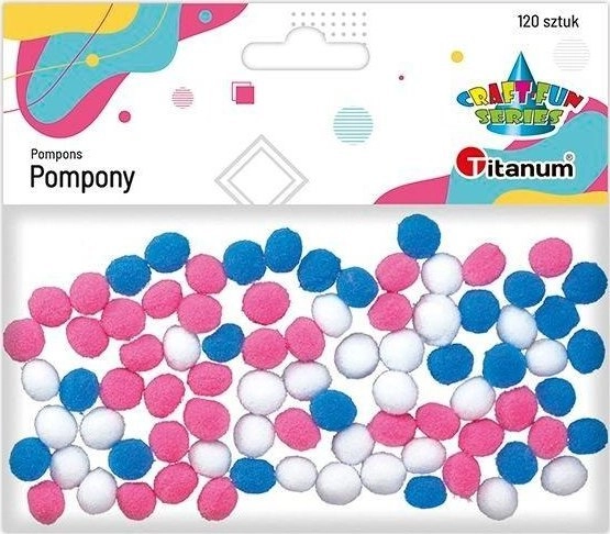 Titanum Pompony poliestrowe 10mm mix 120szt