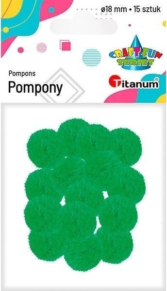 Titanum Polyester pompoms 18mm green 15