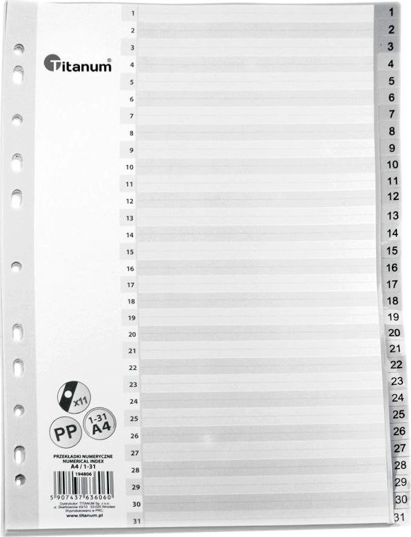 Numeric insert Titanum A4 gray 31