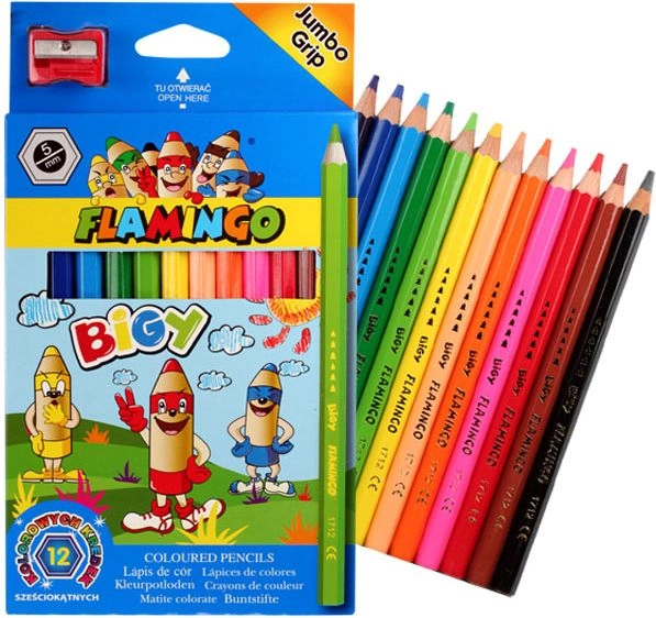Titanum crayons 12 COLORS JUMBO HEXICOT