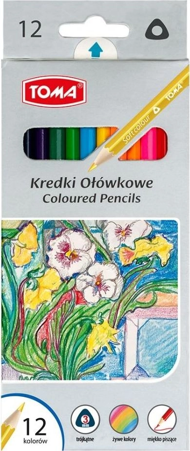 Toma Triangular pencil crayons 12 colors