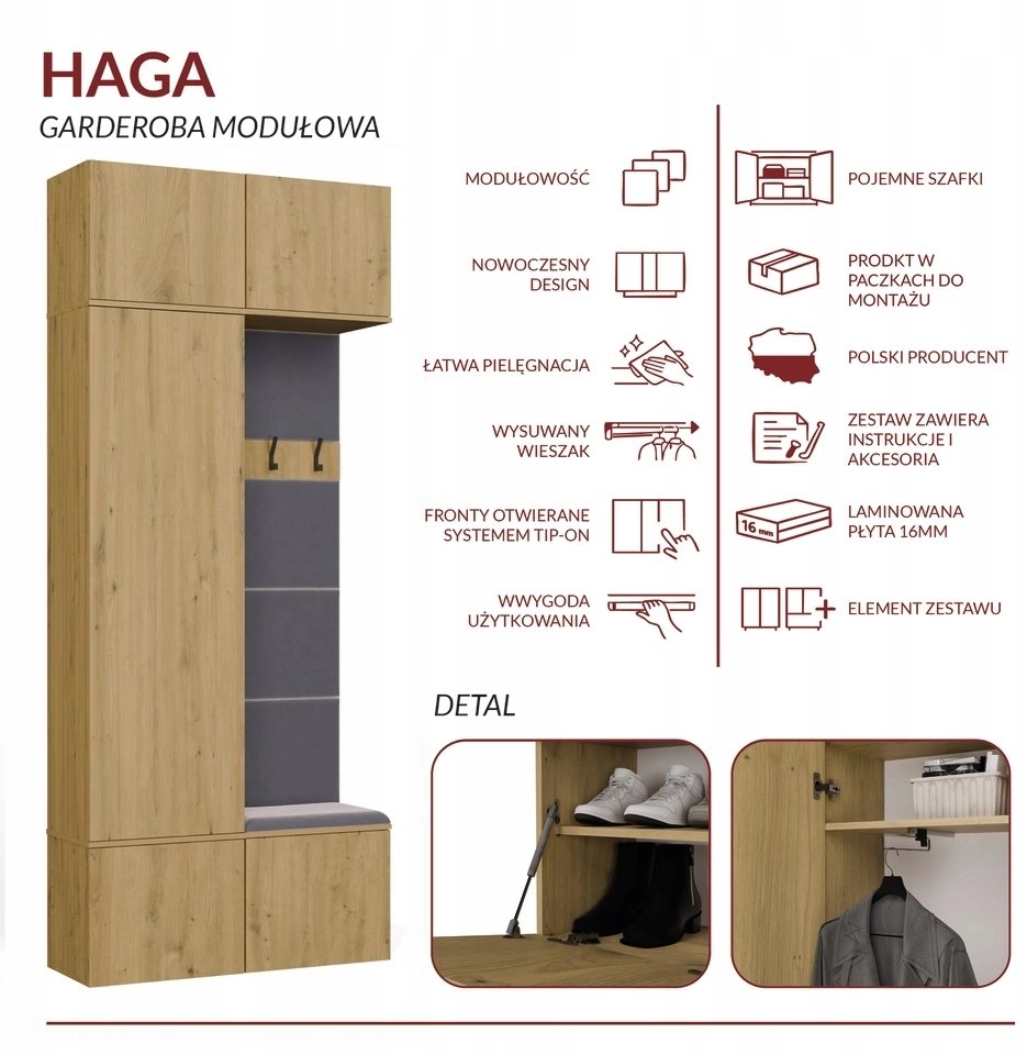 Topeshop Wardrobe Wardrobe + Hanger HAGA